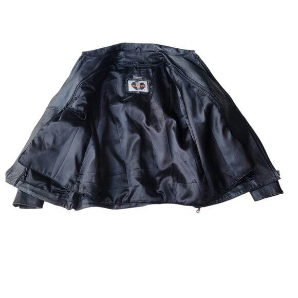 Wild Ride Women's Vintage Black Leather Fitted Motorcycle Jacket Lined 22 XL - Picture 8 of 13